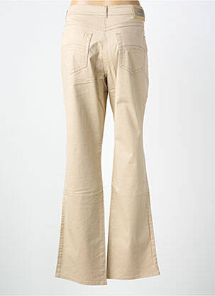Pantalon droit tissage popeline taille normale beige JOCAVI femme