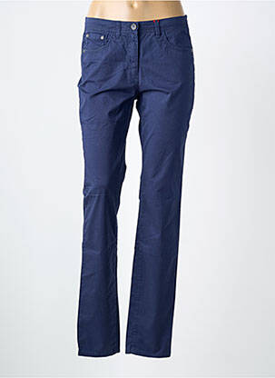 Pantalon slim tissage popeline taille normale bleu JOCAVI femme