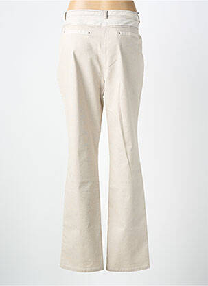 Pantalon droit tissage crêpe taille normale beige GELCO femme