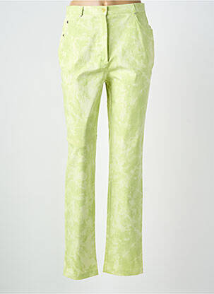 Pantalon slim tissage popeline taille normale vert FEDORA femme