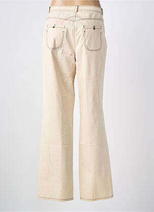 Pantalon droit tissage popeline taille normale beige GELCO femme