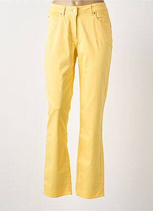Pantalon slim tissage popeline taille normale jaune CLAUDE DE SAIVRE femme