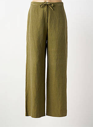 Pantalon large fermeture zippée sous rabat boutonné taille normale vert KATMAI femme