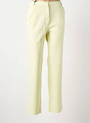 Pantalon droit fermeture zippée sous rabat boutonné taille normale jaune FEDORA femme