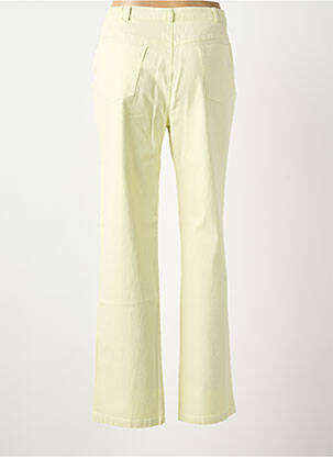 Pantalon droit tissage crêpe taille normale jaune FEDORA femme