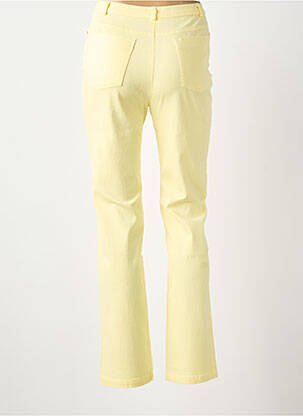 Pantalon droit tissage crêpe taille normale jaune fonce FEDORA femme
