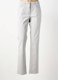 Pantalon slim tissage popeline taille normale gris 0000000000000 femme