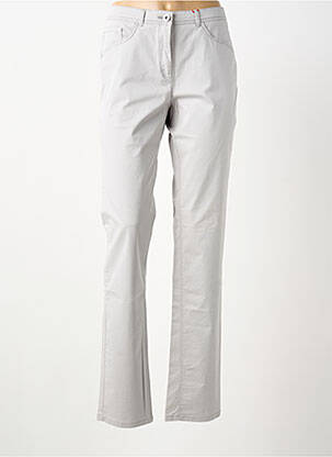 Pantalon slim tissage popeline taille normale gris 0000000000000 femme