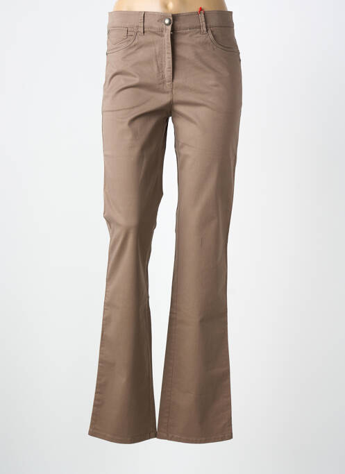 Pantalon droit stretch taille normale marron JOCAVI femme
