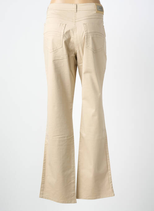 Pantalon droit tissage popeline taille normale beige JOCAVI femme