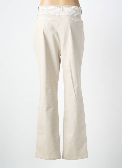 Pantalon droit fermeture zippée sous rabat boutonné taille normale beige GELCO femme