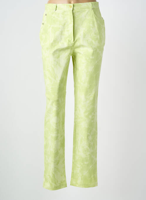 Pantalon slim tissage popeline taille normale vert FEDORA femme