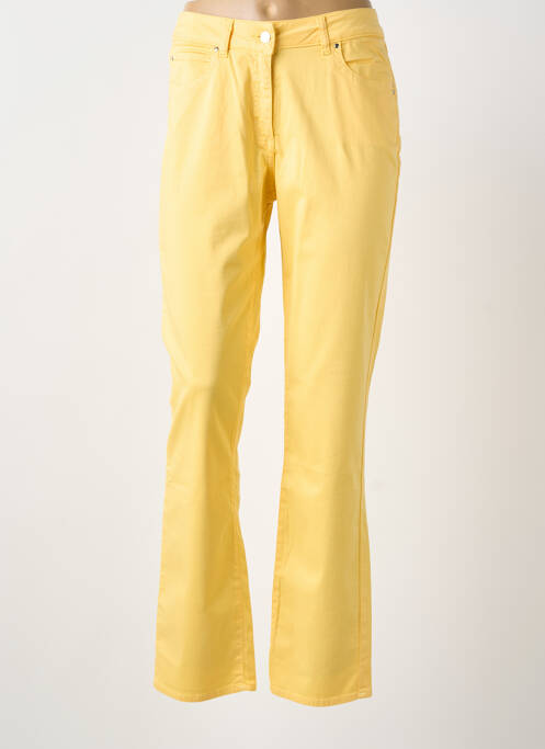 Pantalon slim tissage popeline taille normale jaune CLAUDE DE SAIVRE femme