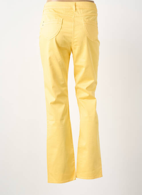 Pantalon slim tissage popeline taille normale jaune CLAUDE DE SAIVRE femme