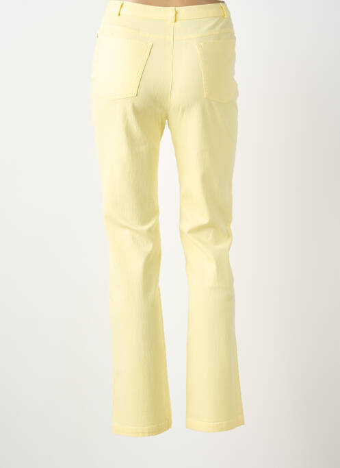Pantalon droit fermeture zippée sous rabat boutonné taille normale jaune fonce FEDORA femme