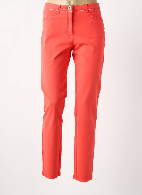 Pantalon slim tissage popeline taille normale rouge JOCAVI femme
