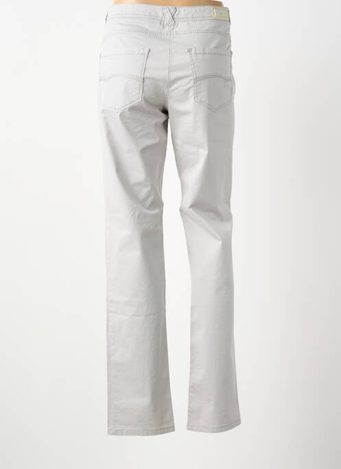 Pantalon slim tissage popeline taille normale gris 0000000000000 femme