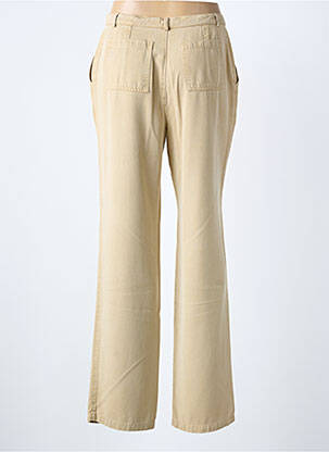 Pantalon droit tissage popeline taille normale beige FEDORA femme
