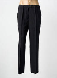 Pantalon droit tissage popeline taille normale noir FEDORA femme