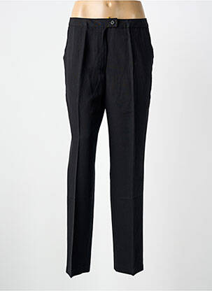 Pantalon droit tissage popeline taille normale noir FEDORA femme