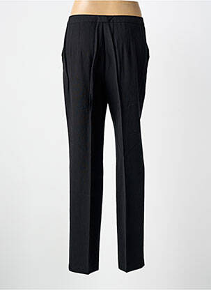 Pantalon droit tissage popeline taille normale noir FEDORA femme