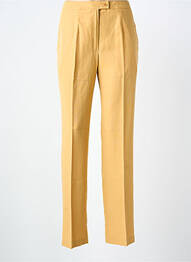Pantalon droit tissage crêpe taille normale jaune FEDORA femme