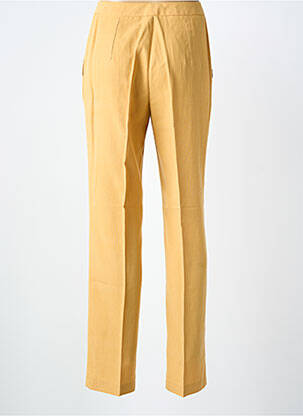Pantalon droit tissage crêpe taille normale jaune FEDORA femme