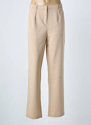 Pantalon droit tissage popeline taille normale beige LEWINGER femme