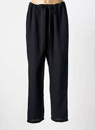 Pantalon droit tissage crêpe taille normale noir MD'M femme
