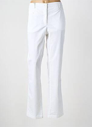 Pantalon chino tissage popeline taille normale blanc JOCAVI femme