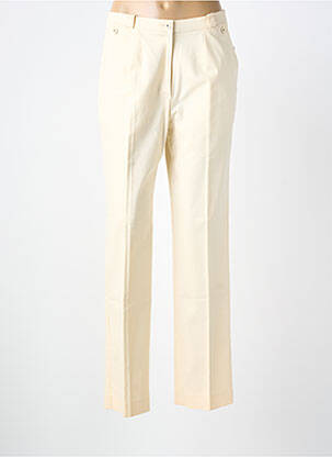 Pantalon droit tissage popeline taille haute beige PIER BÉ femme