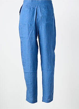 Pantalon droit taille à pinces taille haute bleu CANNISSE femme
