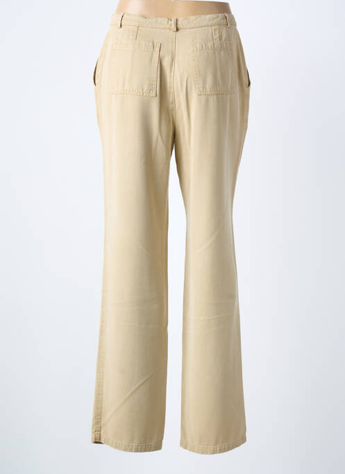 Pantalon droit tissage popeline taille normale beige FEDORA femme