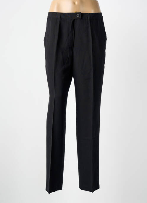 Pantalon droit tissage popeline taille normale noir FEDORA femme