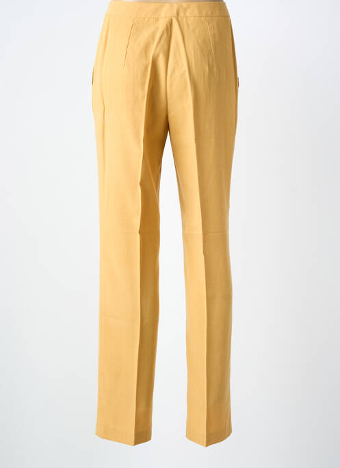 Pantalon droit tissage crêpe taille normale jaune FEDORA femme