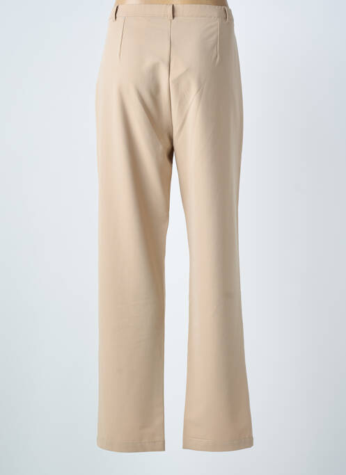 Pantalon droit tissage popeline taille normale beige LEWINGER femme