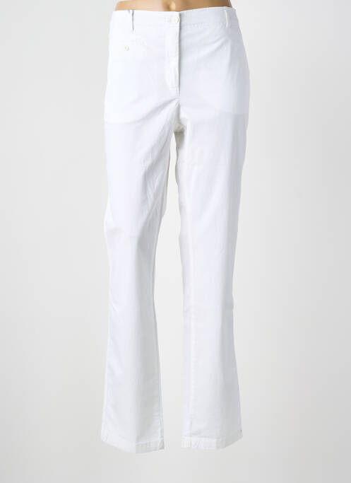 Pantalon chino tissage popeline taille normale blanc JOCAVI femme