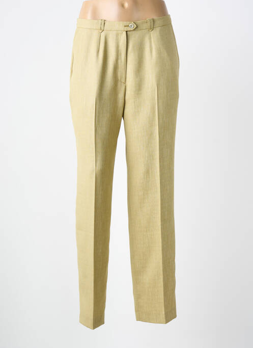 Pantalon droit taille à pinces taille haute vert PIER BÉ femme