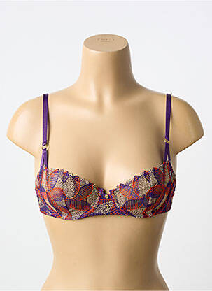 Soutien-gorge effet matière satinée haut soutien-gorge balconnet violet AUBADE femme