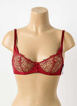 Soutien-gorge effet matière satinée haut soutien-gorge emboitant rouge KARL LAGERFELD X AUBADE femme