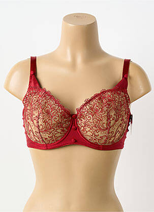 Soutien-gorge effet matière satinée haut soutien-gorge emboitant rouge KARL LAGERFELD X AUBADE femme
