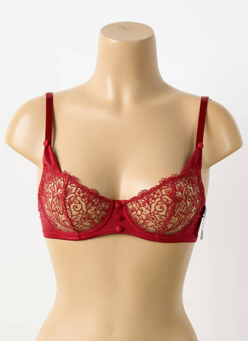 Soutien-gorge effet matière satinée haut soutien-gorge emboitant rouge KARL LAGERFELD X AUBADE femme