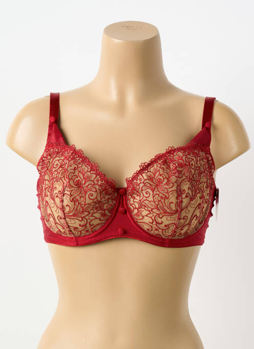 Soutien-gorge effet matière satinée haut soutien-gorge emboitant rouge KARL LAGERFELD X AUBADE femme