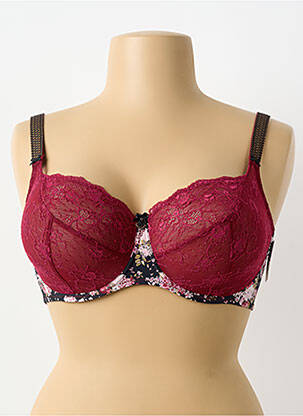 Soutien-gorge effet matière satinée haut soutien-gorge balconnet rouge AUBADE femme