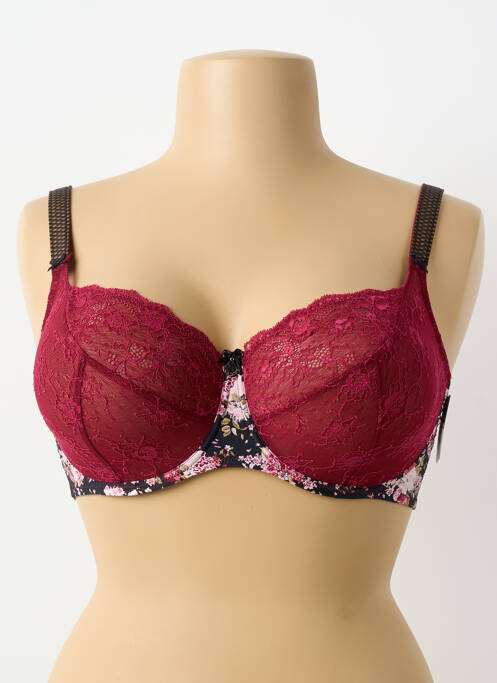 Soutien-gorge effet matière satinée haut soutien-gorge balconnet rouge AUBADE femme
