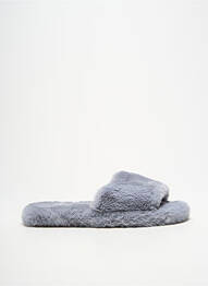 Mules/sabots bout ouvert talon plat jusqu'à 3cm gris QUEEN femme