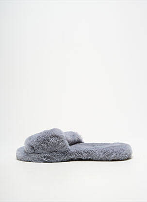Mules/sabots bout ouvert talon plat jusqu'à 3cm gris QUEEN femme