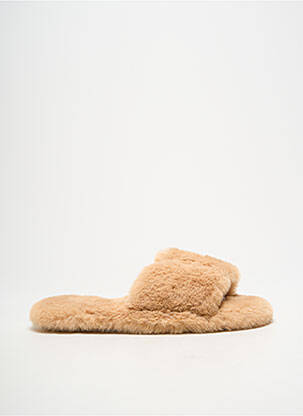 Mules/sabots bout ouvert talon plat jusqu'à 3cm beige QUEEN femme