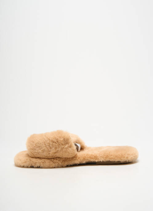 Mules/sabots bout ouvert talon plat jusqu'à 3cm beige QUEEN femme