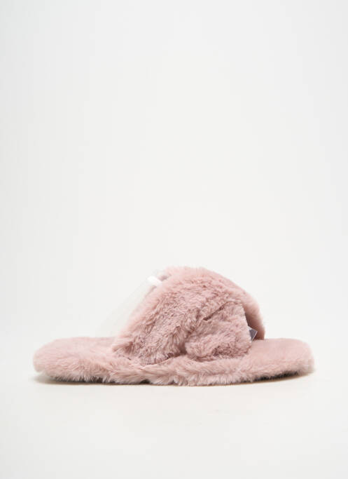 Mules/sabots bout ouvert talon plat jusqu'à 3cm rose QUEEN femme